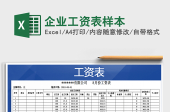 2022年企業(yè)工資表樣本免費下載