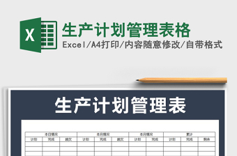 2021年生產(chǎn)計(jì)劃管理表格