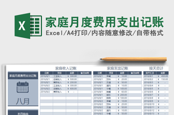 2022家庭月度消费支出记账管理明细表