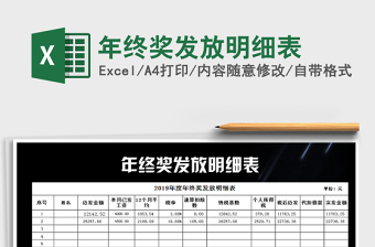 2021年年終獎發(fā)放明細(xì)表