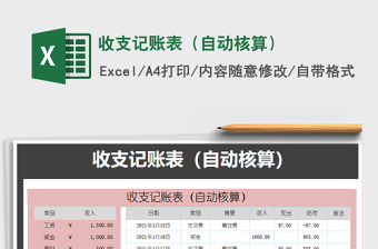 2021年收支記賬表（自動(dòng)核算）