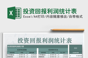 2022投资回报测算表