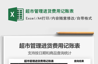 2021年超市管理進(jìn)貨費用記賬表