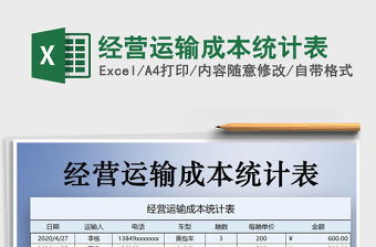 2021年經營運輸成本統計表