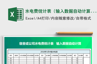 2021年水電費(fèi)統(tǒng)計(jì)表（輸入數(shù)據(jù)自動(dòng)計(jì)算）
