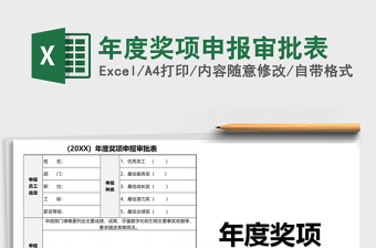 2021年年度獎項申報審批表免費下載