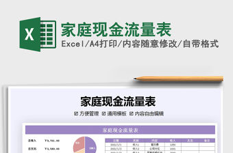 2021年家庭現金流量表