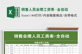 2021年銷售人員業(yè)績工資表-全自動
