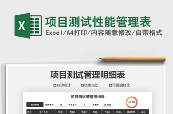 2021年項目測試性能管理表