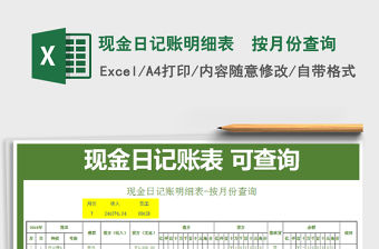 2021年現金日記賬明細表  按月份查詢免費下載