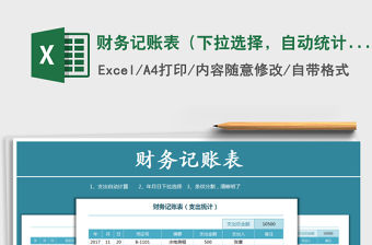 2021年財務記賬表（下拉選擇，自動統計）免費下載