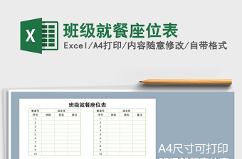 2021年班級(jí)就餐座位表