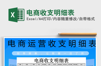 2021年電商收支明細表免費下載