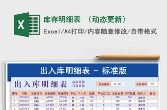 2021年庫存明細(xì)表 （動態(tài)更新）