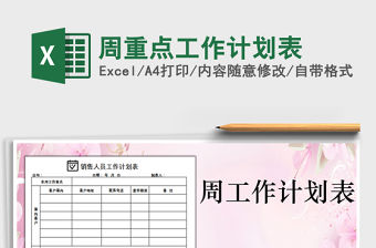 2021年周重點工作計劃表