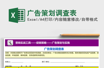 2021年廣告策劃調(diào)查表