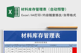 2021年材料庫存管理表（自動預警）
