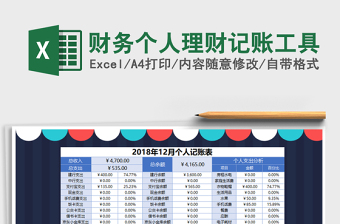 2021年財務(wù)個人理財記賬工具