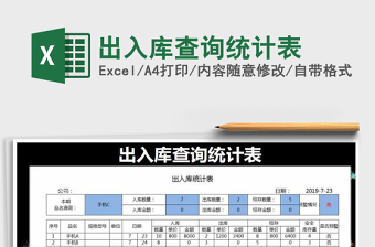 2021年出入庫查詢統(tǒng)計表