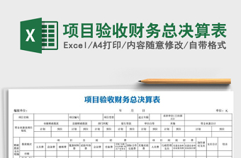 2021年项目验收财务总决算表