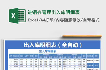 2021年進(jìn)銷存管理出入庫明細(xì)表