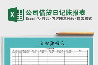 2021年公司借貸日記賬報表