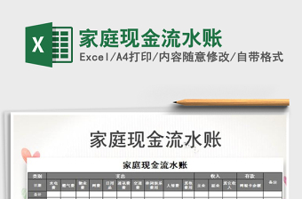 2021年家庭現(xiàn)金流水賬