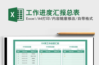 2021年工作進度匯報總表