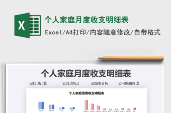 2021年個人家庭月度收支明細(xì)表