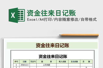 2021年資金往來(lái)日記賬