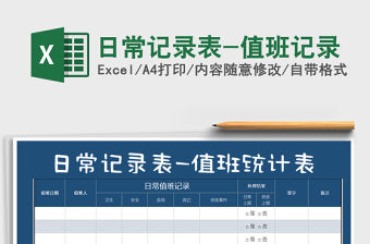 2021年日常記錄表-值班記錄