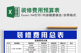 2021年裝修費(fèi)用預(yù)算表