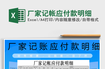 2021年廠家記帳應(yīng)付款明細(xì)