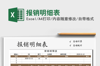 2021年報銷明細表