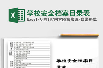 2021年學校安全檔案目錄表