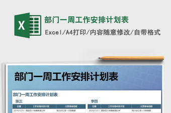 2021年部門一周工作安排計劃表