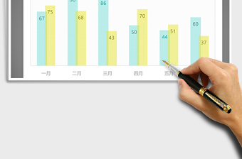 2021年青黃清新系列柱形圖