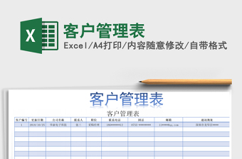 2021年客戶管理表