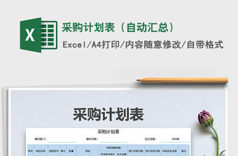 2021年采購計劃表（自動匯總）