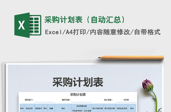 2021年采購(gòu)計(jì)劃表（自動(dòng)匯總）