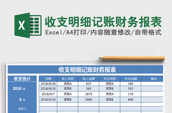 2021年收支明細記賬財務報表
