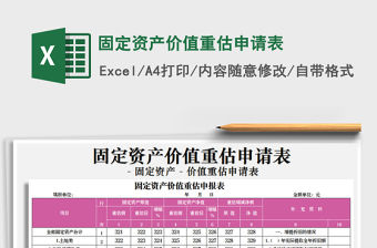 2021年固定資產價值重估申請表