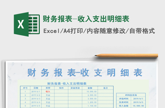 2021年財務(wù)報表-收入支出明細表