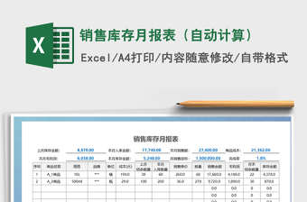 2022产成品库存及销售成本月报表