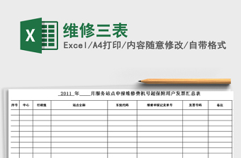 2021年維修三表