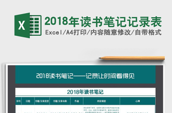 2021年2018年讀書筆記記錄表