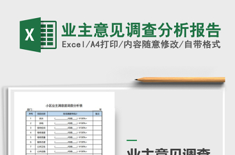 2021年業(yè)主意見調(diào)查分析報告