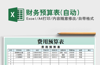 2021年财务预算表(自动）