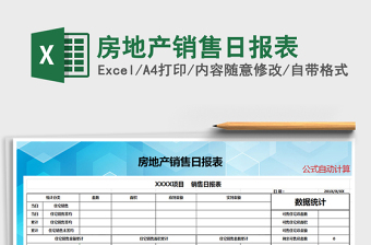 2021年房地產(chǎn)銷售日報表
