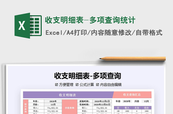 2021年收支明細表-多項查詢統(tǒng)計